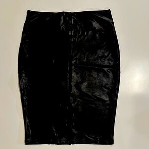 Shinestar Black Velvet Midi Skirt